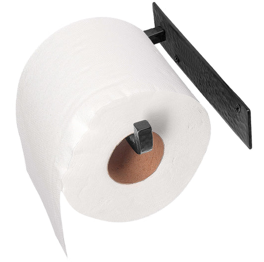 Wall Mounted Iron Toilet Paper Holder - Black
