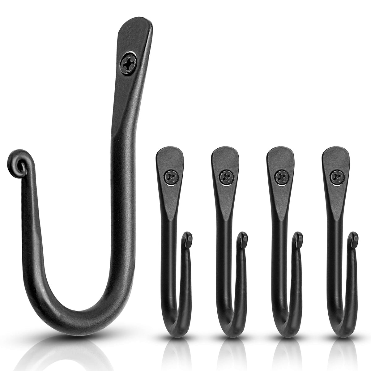 Wrought Iron Wall Mounted Hooks - Blacksmith Handmade