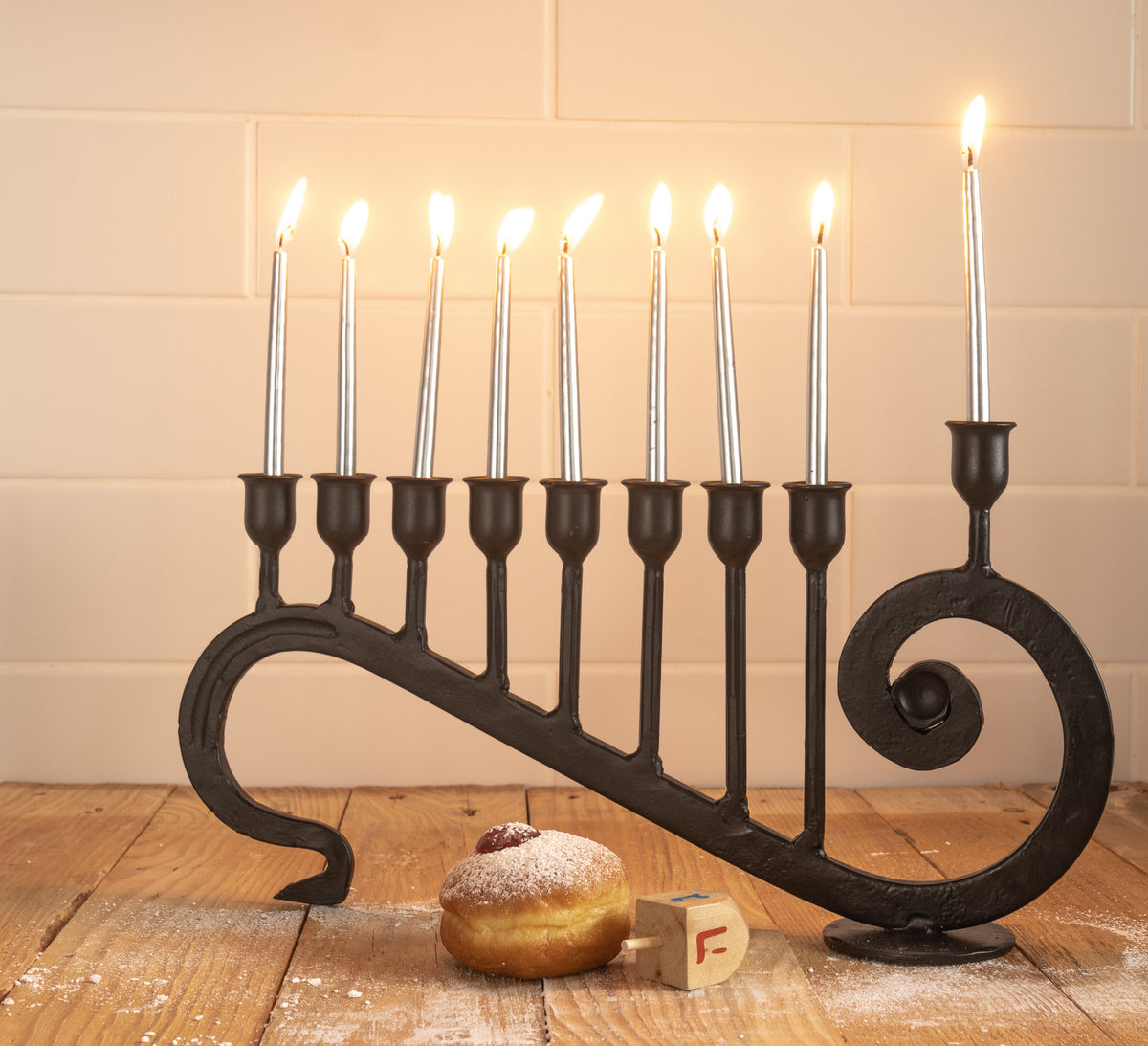 Menorahs for Hanukkah - 9 Candle Handmade Iron Chanukah Menorah