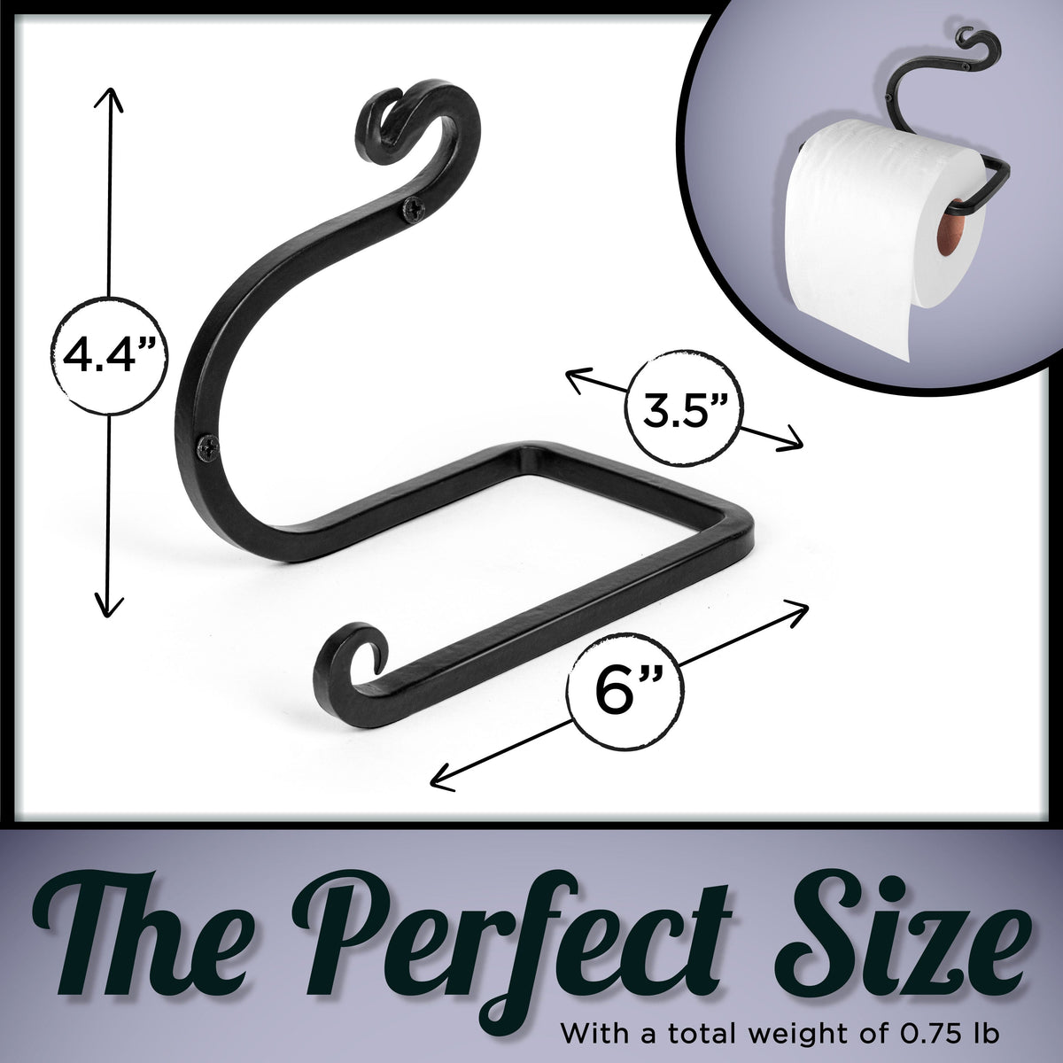 Wrought Iron Wave Design Blacksmith Handmade Wall Mounted Toilet Paper Holder