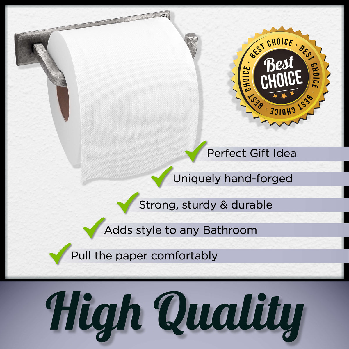 Wall Mounted Iron Toilet Paper Holder - Silver
