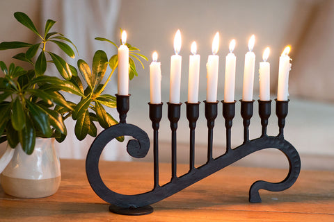9 Candle Handmade Iron Chanukah Menorah  