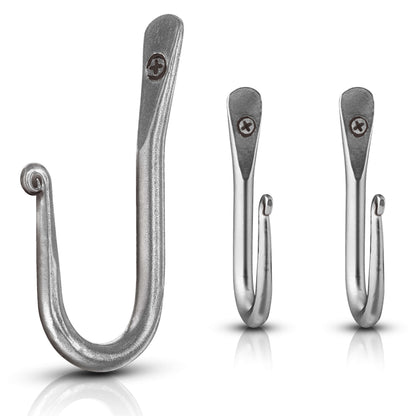 Wrought Iron Wall Mounted Hooks - Blacksmith Handmade