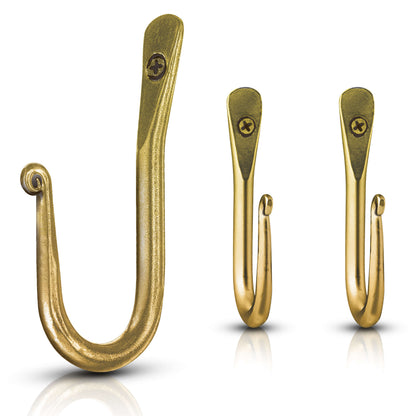 Wrought Iron Wall Mounted Hooks - Blacksmith Handmade