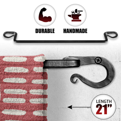 Handmade Wrought Iron Towel Holder  