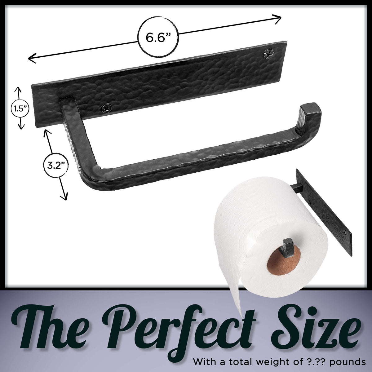 Wrought Iron Wall Mounted Toilet Paper Holder  - Black