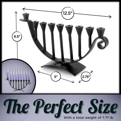 Menorahs for Hanukkah - 9 Candle Handmade Iron Chanukah Menorah