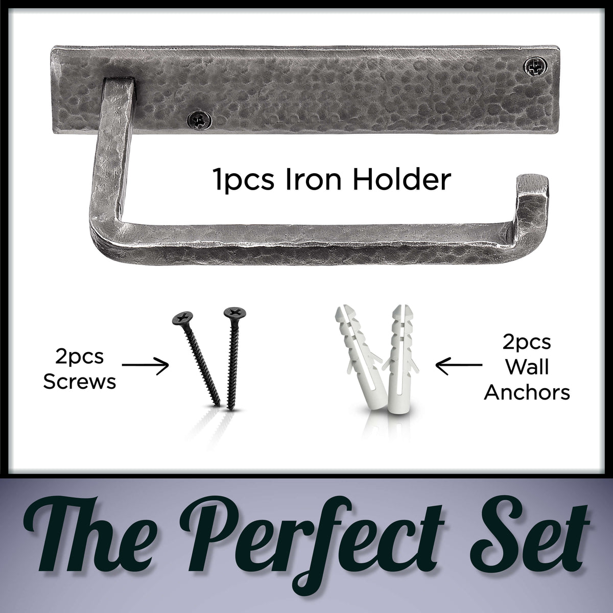 Wall Mounted Iron Toilet Paper Holder - Silver