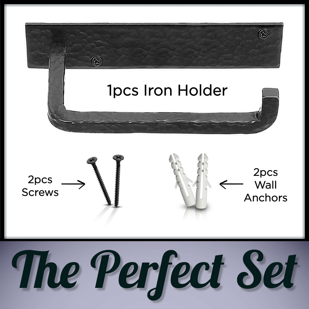 Wrought Iron Wall Mounted Toilet Paper Holder  - Black