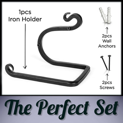 Wrought Iron Wave Design Blacksmith Handmade Wall Mounted Toilet Paper Holder