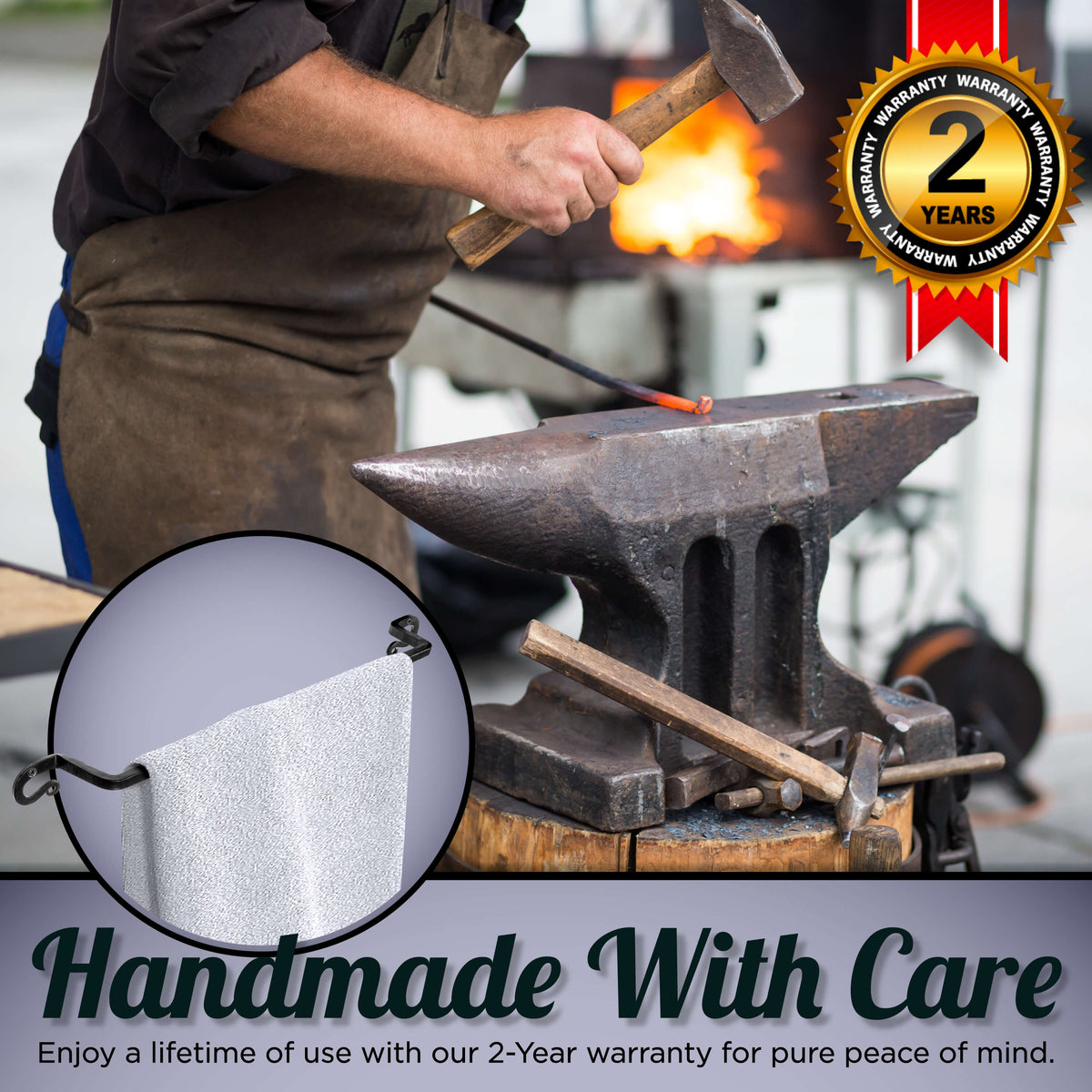 Handmade Wrought Iron Towel Holder  