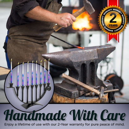 Menorahs for Hanukkah - 9 Candle Handmade Iron Chanukah Menorah
