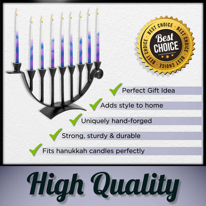 Menorahs for Hanukkah - 9 Candle Handmade Iron Chanukah Menorah